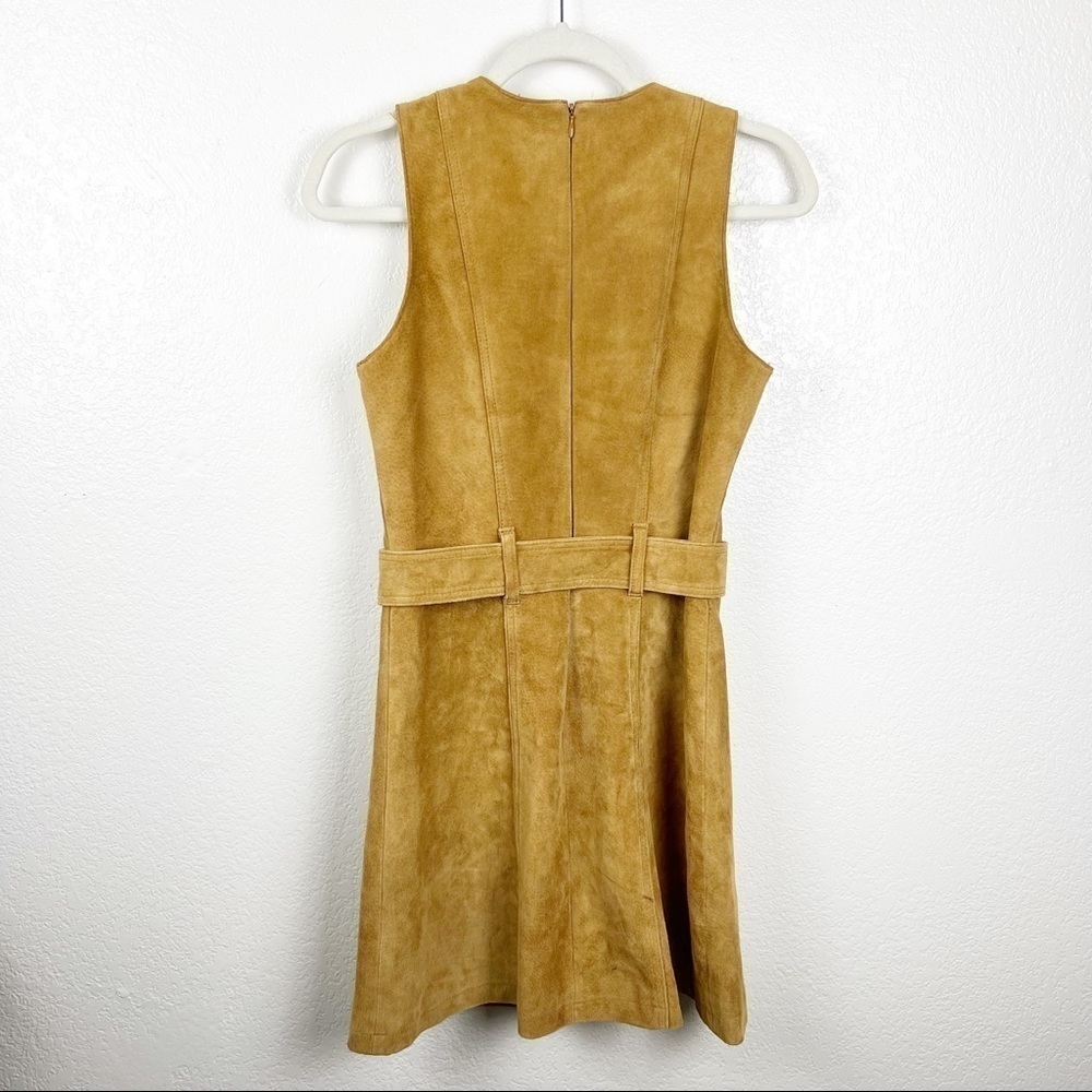 Monki Real Leather Suede Skater Dress Size EU 34 XS - Picture 6 of 9